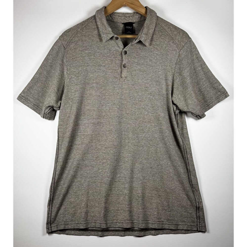 NAU Hemp Organic Cotton Polo Shirt Medium Sustainable Earth‎ Tone Minimalist